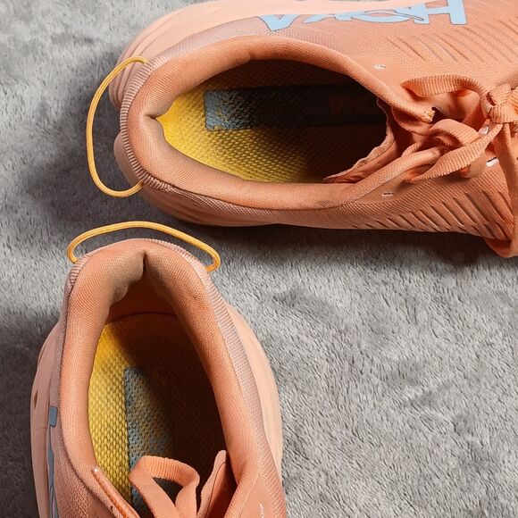 HOKA ONE ONE Rincon 3 Womens 6.5 B Running Shoes Coral Peach Lightweight Cushion - Picture 10 of 11